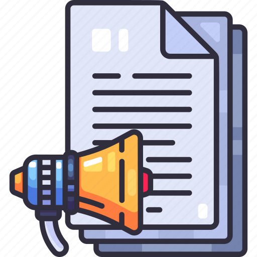 Files, report, marketing data, document, megaphone, marketing, advertising icon - Download on Iconfinder