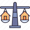 comparison, law, justice, legal, balance, real estate, property, home, house