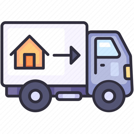 Moving truck, moving house, replacement, relocation, truck, real estate, property icon - Download on Iconfinder