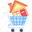 shopping, trolley, buy, cart, pay, real estate, property, home, house 