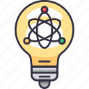 atom bulb, molecular, physics, lightbulb, innovation, science, technology, future, lab