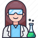 female scientist, lab, laboratory, flask, researcher, science, technology, future
