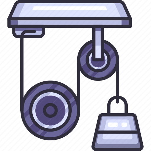 Pulley, physics, weight, lifting, crane hook, science, technology icon - Download on Iconfinder