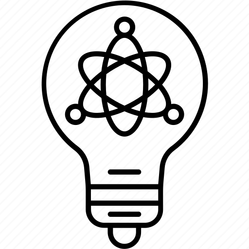 Atom bulb, molecular, physics, lightbulb, innovation, science, technology icon - Download on Iconfinder
