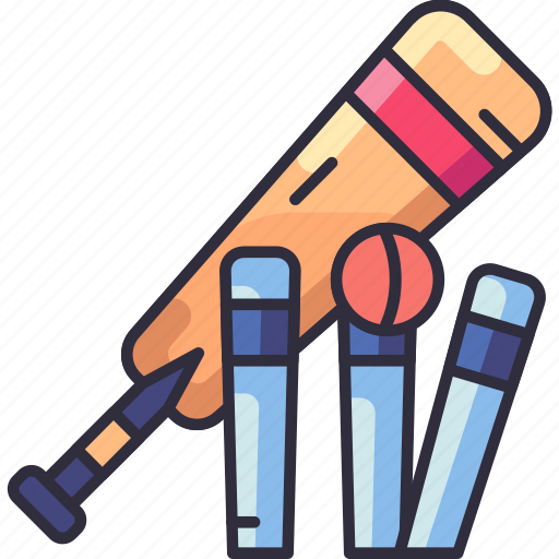 Cricket, ball, bat, stumps, sports, sports equipment, game icon - Download on Iconfinder