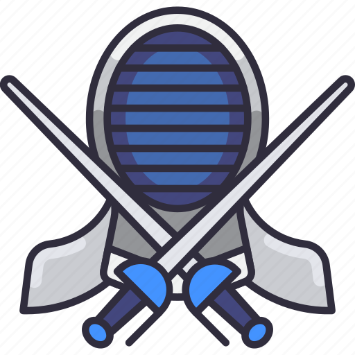 Fencing, fight, sword, fence, mask, sports, sports equipment icon - Download on Iconfinder