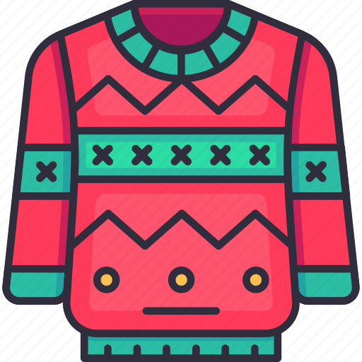 Sweater, christmas, jacket, clothes, knit, winter, holiday icon - Download on Iconfinder