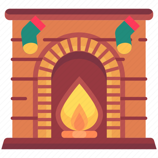 Fireplace, chimney, fire, flame, warm, winter, christmas icon - Download on Iconfinder