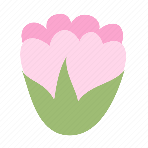 Big, bud, floral, flower, nature, pink icon