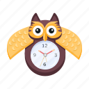 owl clock, wall clock, timepiece, owl watch, timekeeper