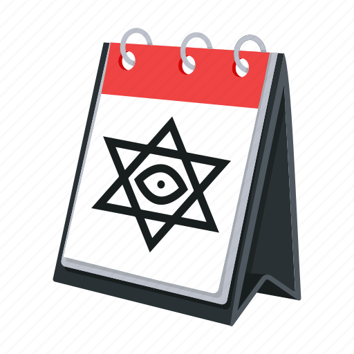 Gothic calendar, table calendar, david eye, gothic date, magic event icon - Download on Iconfinder