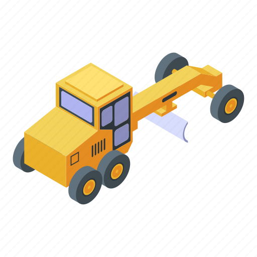 Business, car, cartoon, grader, heavy, isometric, machine icon - Download on Iconfinder