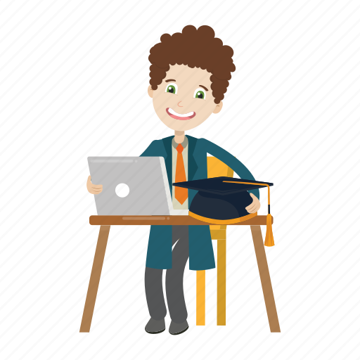 Graduation, laptop, student, study icon - Download on Iconfinder