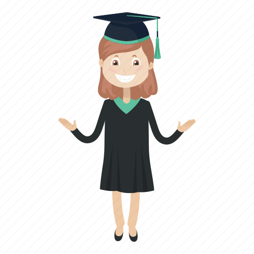 Girl, graduation, student icon - Download on Iconfinder