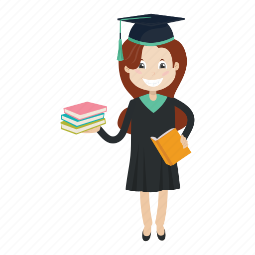 Girl, graduation, reader, student icon - Download on Iconfinder