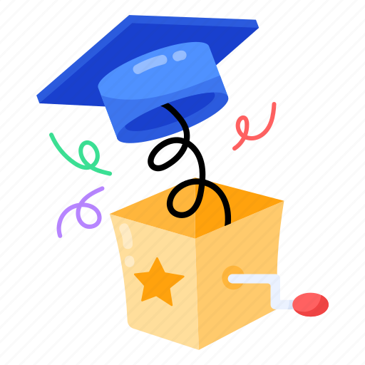 Graduation celebration, graduation party, graduation fun, graduation event, graduation hat sticker - Download on Iconfinder