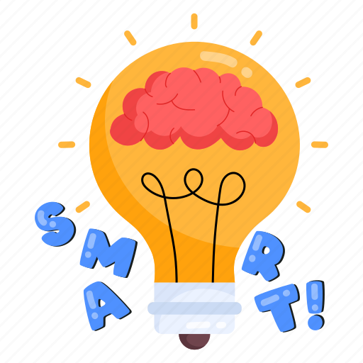 Smart knowledge, smart brain, creativity, creative thinking, creative brain sticker - Download on Iconfinder