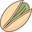 pistachio, nutshell, food, ingredient, healthy