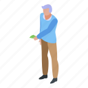 cartoon, family, flower, grandfather, isometric, make, payment