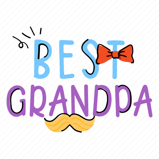 Grandparents day, best grandpa, grandpa, typography, lettering sticker - Download on Iconfinder