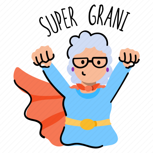 Mother, grandmother, grandma, grandparent, old lady sticker - Download on Iconfinder