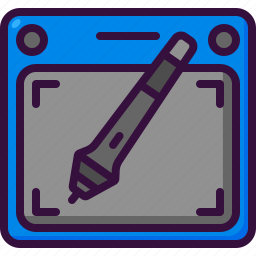 Tablet, device, pen, drawing, illustration, electronics icon - Download on Iconfinder