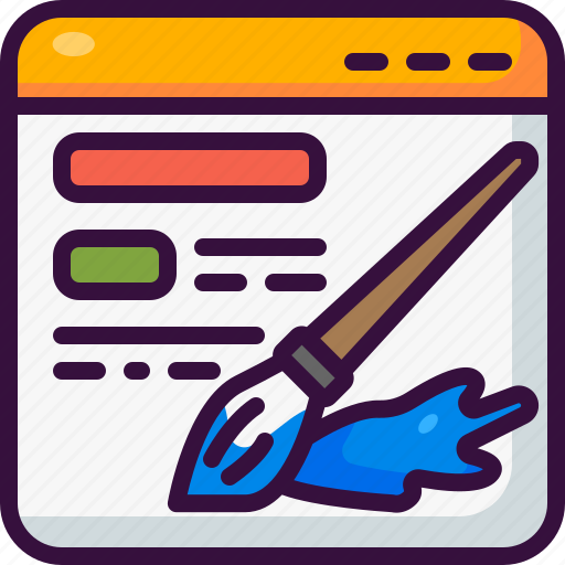 Web, webpage, browser, paint, brush, custom, edit icon - Download on Iconfinder
