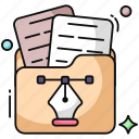 bezier folder, document, doc, archive, binder