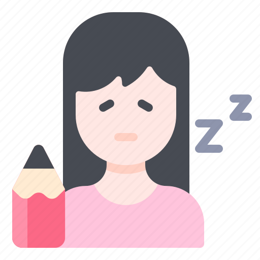 Artist, designer, insomnia, pencil, sleepy, woman icon - Download on Iconfinder