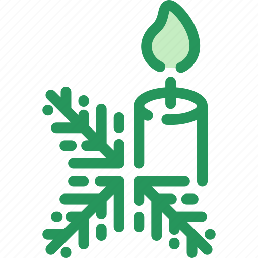 Candle, celebration, christmas, decoration, holiday, tree, twig icon - Download on Iconfinder