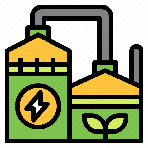 Biogas, electric, electricity, energy, green, power plant, renewable icon - Download on Iconfinder