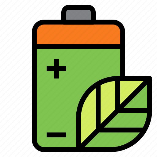 Battery, electricity, green, power, rechargeable, charge, leaf icon - Download on Iconfinder