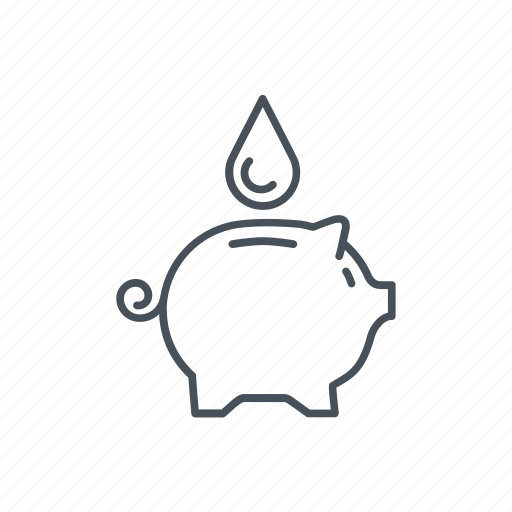 Earn money, ecology, natural resource, nature, piggy bank, save money, saving water icon - Download on Iconfinder