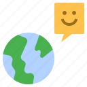 earth, globe, happy, smile, feeling, emotion