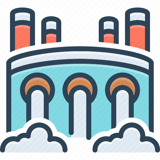 Hydro power, hydro, hydroelectric, dam, hydropower, electricity, generate electricity icon - Download on Iconfinder