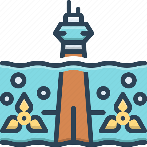 Tidal power, tidal, hydroelectric, power station, electricity, generator, hydro icon - Download on Iconfinder