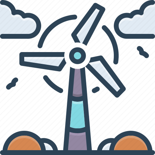Wind power, wind, power, turbine, windmill, windy, electricity icon - Download on Iconfinder