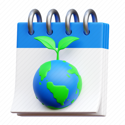Earth day, calendar, ecology, environment 3D illustration - Download on Iconfinder