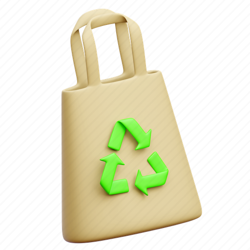 Eco bag, bag, ecology, environment, shopping 3D illustration - Download on Iconfinder
