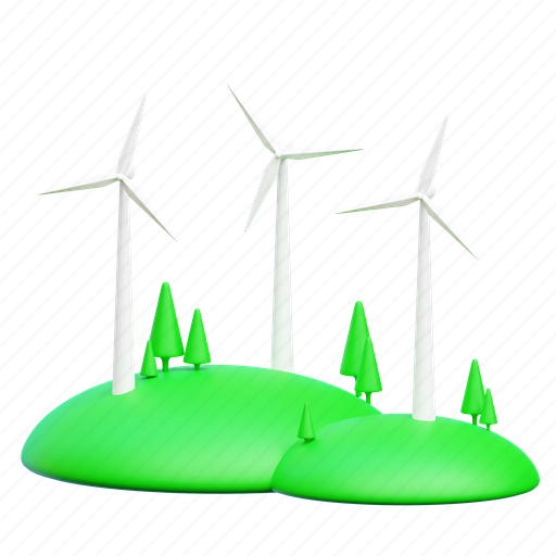 Windmill, wind turbine, energy, ecology, wind 3D illustration - Download on Iconfinder