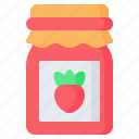 strawberry, jam, breakfast, grocery, food, jar