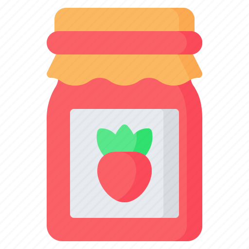 Strawberry, jam, breakfast, grocery, food, jar icon - Download on Iconfinder