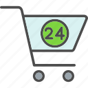 hours, 24hours, shopping, basket, buy, cart, ecommerce
