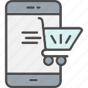 mobilephone, online, shoping, cart, buy, smartphone