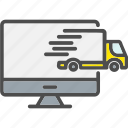 lcd, monitor, computer, delivery, logistics, online, tracking, truck