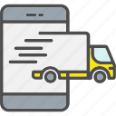 mobile, delivery, logistics, online, tracking, truck