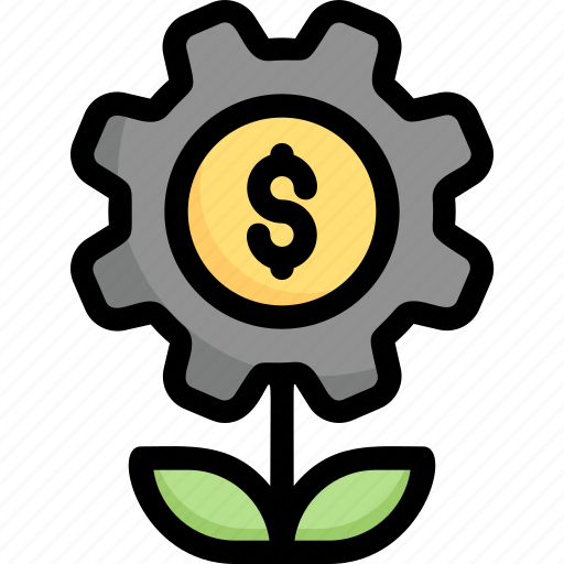 Marketing, growth, business, promotion, growth gear money, setting, management icon - Download on Iconfinder
