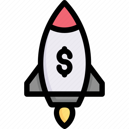 Marketing, growth, business, promotion, rocket, currency, investment icon - Download on Iconfinder