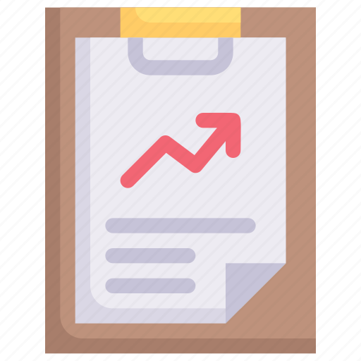 Marketing, growth, business, promotion, clipboard growth, report, document icon - Download on Iconfinder