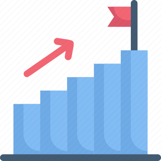 Marketing, growth, business, promotion, graphic growth, goal, analytic icon - Download on Iconfinder